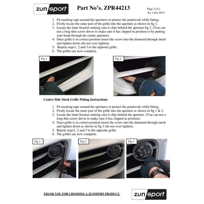 Porsche Cayman 981 (Manual/Pdk Without Sensors) - Front Grille Set - Zunsport