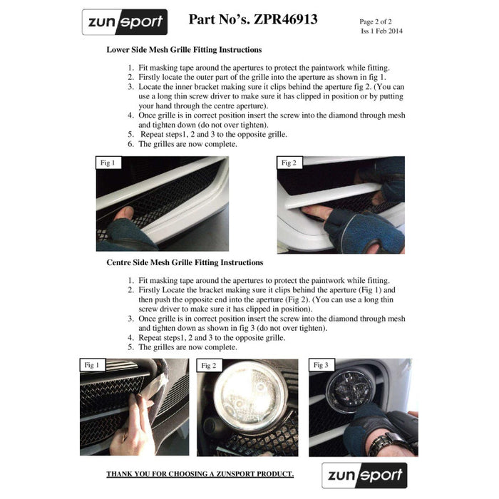 Porsche Cayman 981 (Manual/Pdk With Sensors) - Complete Grille Set - Zunsport