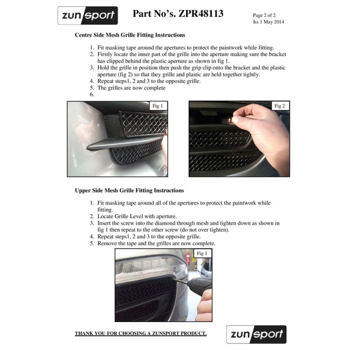 Porsche Carrera 991 C4S - Outer Grille Set - Zunsport