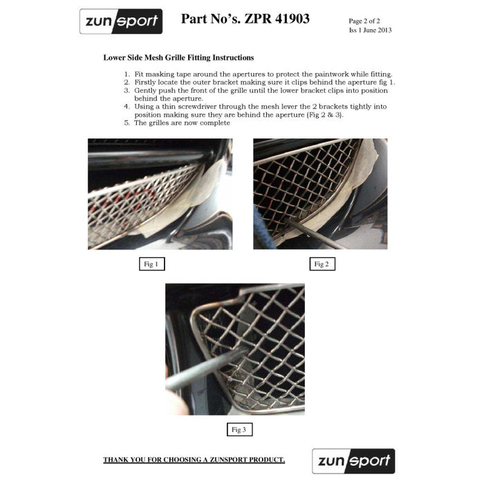 Porsche 996 Carrera Gt3 - Front Grille Set - Zunsport