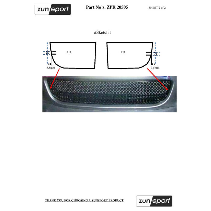 Porsche Cayman 987.1 - Centre Grille (Manual And Tiptronic) - Zunsport