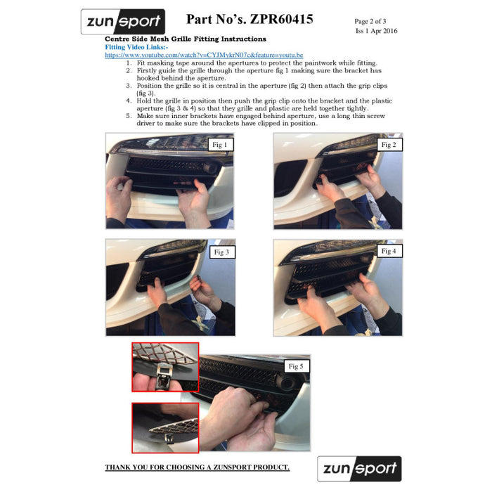 Porsche 991.1 Gts (Acc) - Full Grille Set (With Parking Sensors) - Zunsport