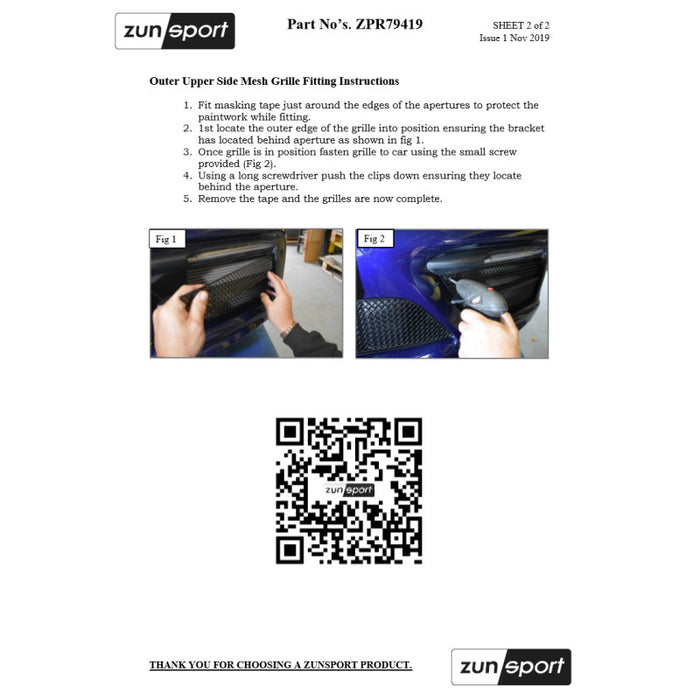 Porsche Carrera 992 (Sport Design Package) With Front Driving Camera - Front Grille Set - Zunsport