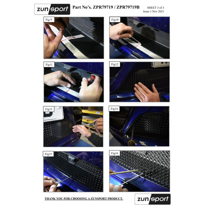 Porsche Carrera 992 (Sport Design Package) With Front Driving Camera - Front Grille Set - Zunsport