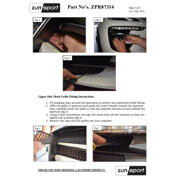 Porsche Macan Gts - Outer Grille Set - Zunsport