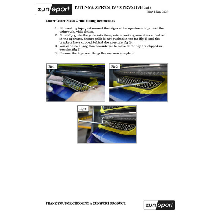 Porsche Macan S 19-21 - Outer Grille Set - Zunsport