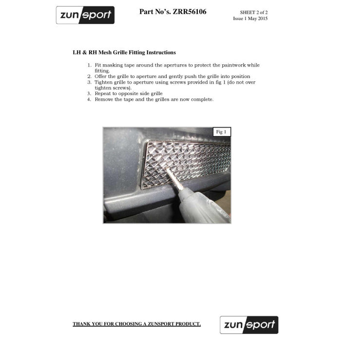 Range Rover Sport - Front Grille Set - Zunsport