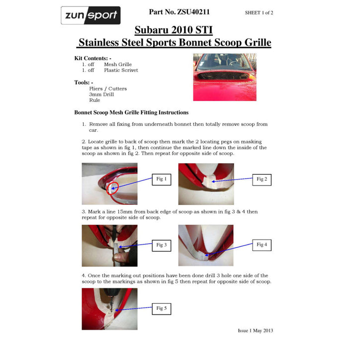 Subaru Impreza Sti - Full Grille Set - Zunsport