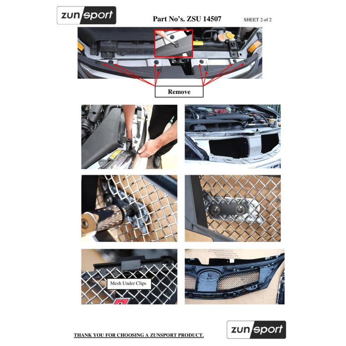 Subaru Impreza Sti 2008 My - Full Grille Set - Zunsport