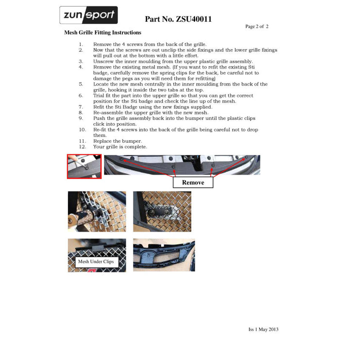 Subaru Impreza Sti - Full Grille Set - Zunsport