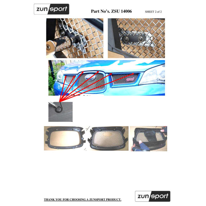 Subaru Impreza Hawkeye - Full Grille Set - Zunsport