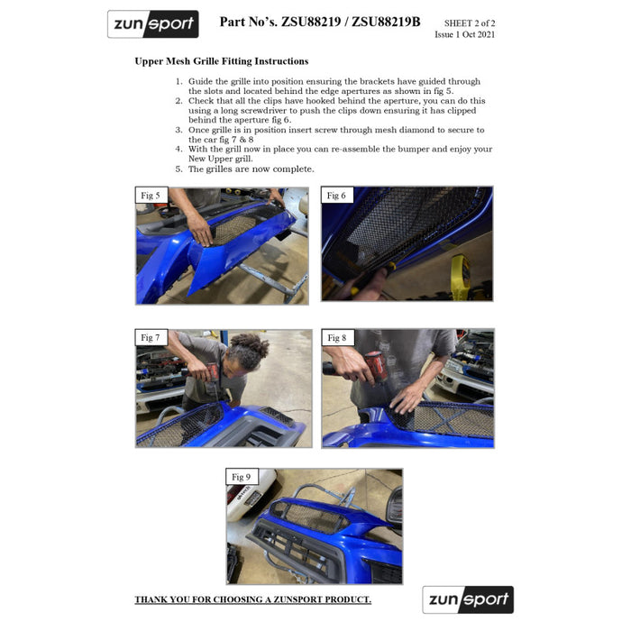 Subaru Wrx Sti Va Facelift - Full Grille Set - Zunsport