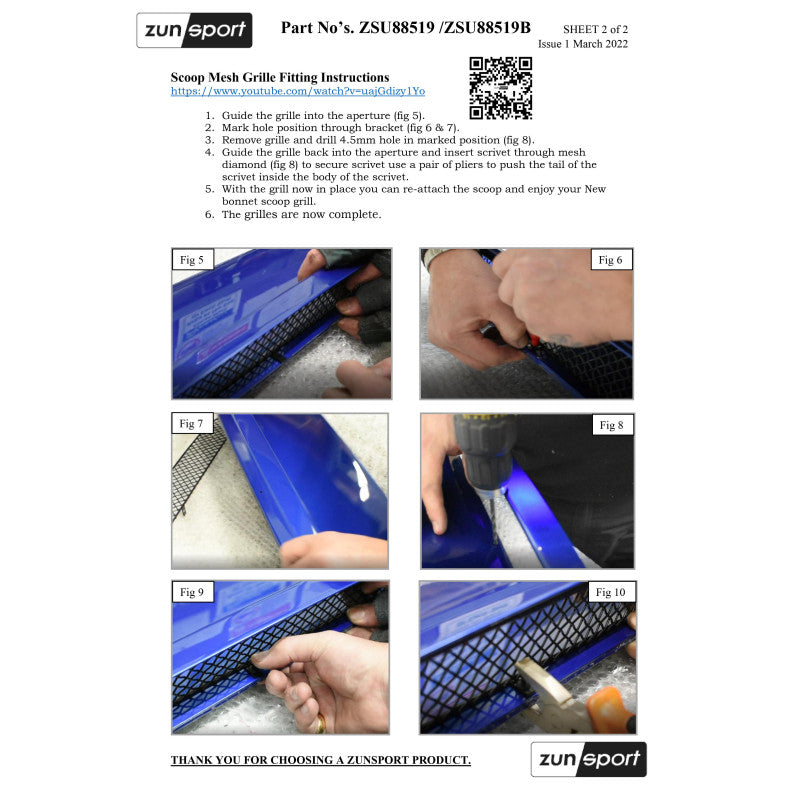 Subaru Wrx Sti Va My2021 Scoop Grille Zunsport VUDU Performance