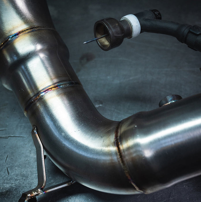VW Golf R (Mk8) 2.0 TSI (21>) Front Downpipe Sports Cat / De-Cat Performance Exhaust - Cobra Sport