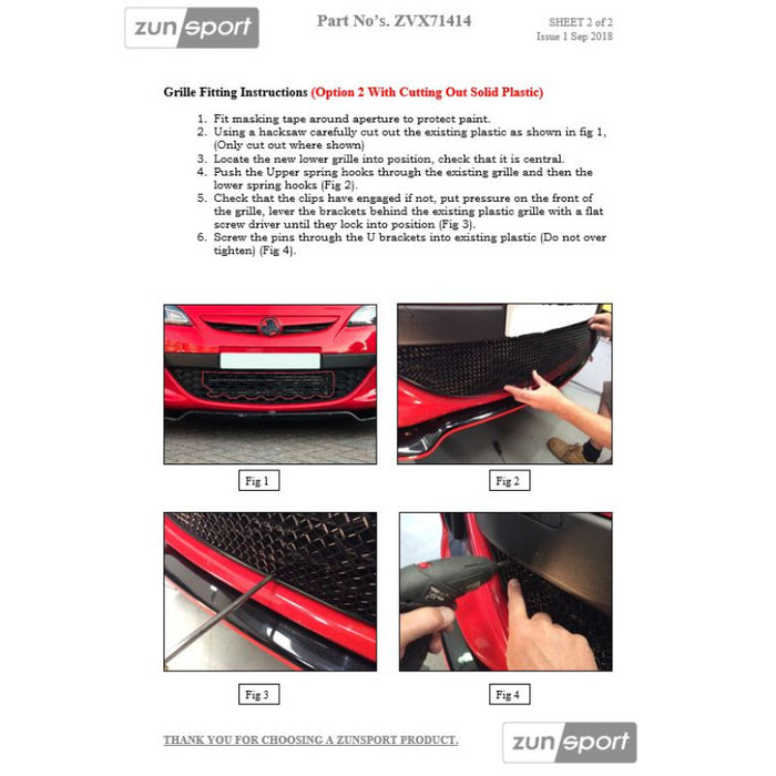 Vauxhall Astra Gtc Vxr - Front Grille Set - Zunsport