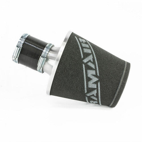 Ramair Medium Foam Filter Aluminium Base 70mm OD Silver with Silicone Coupler