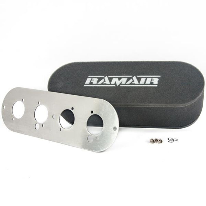 Twin Carb Air Filter With Baseplate BMW 2002 100mm Internal Height - RAMAIR