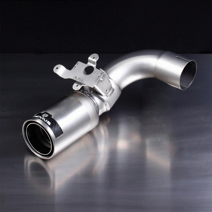 Remus Exhausts Cat Back System on the BMW M135i Silver with Carbon Stripe