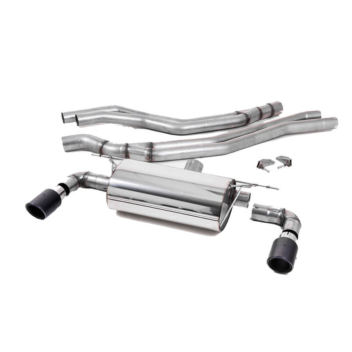 Milltek Cat Back Race Non-Resonated with Carbon Jet 90 Trims - BMW M140i