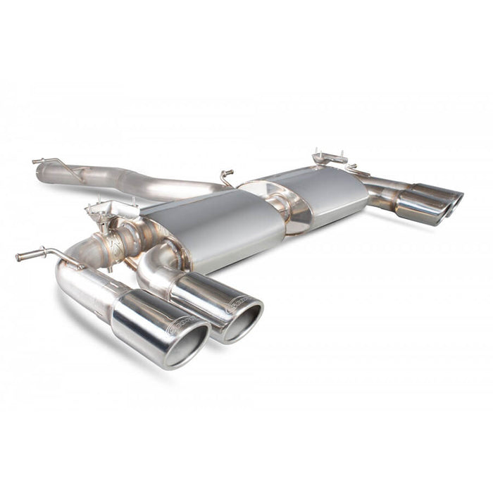 Scorpion Exhausts Non Resonated and Non Valved Cat Back Exhaust System For The VW Golf R Mk7 With Monaco Tips