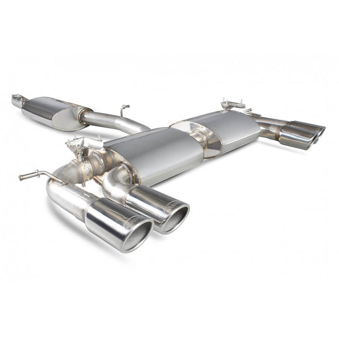 Scorpion Exhausts Resonated and Valved Cat Back Exhaust System for the VW Golf R Mk7 with Monaco Tailpipes