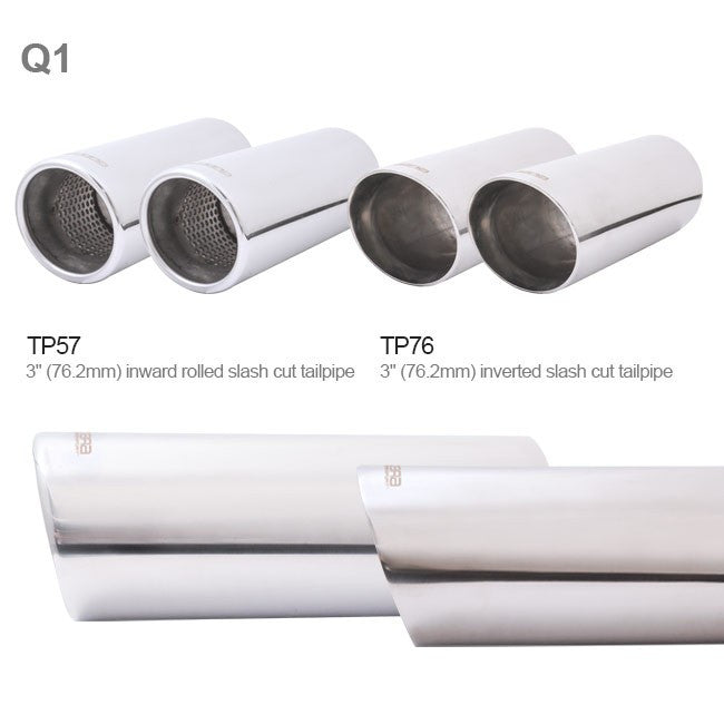 Cobra Sport ST Style Non Resonated Cat Back Exhaust Tailpipe Options for the Ford Fiesta 1.0 EcoBoost