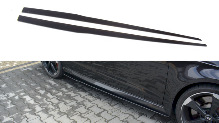 Maxton Design - RACING SIDE SKIRTS DIFFUSERS V.1 AUDI RS3 8V FACELIFT SPORTBACK (2017-20)