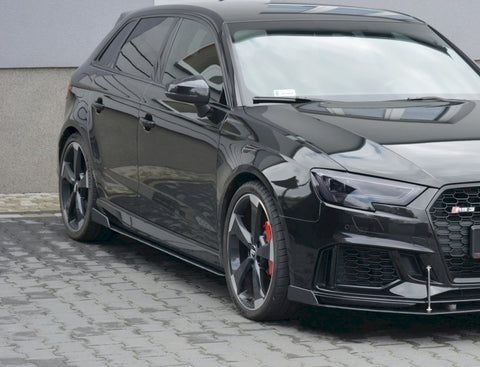 Maxton Design - RACING SIDE SKIRTS DIFFUSERS V.2 AUDI RS3 8V FACELIFT SPORTBACK (2017-20)