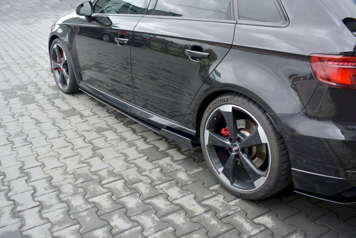 Maxton Design - RACING SIDE SKIRTS DIFFUSERS V.2 AUDI RS3 8V FACELIFT SPORTBACK (2017-20)