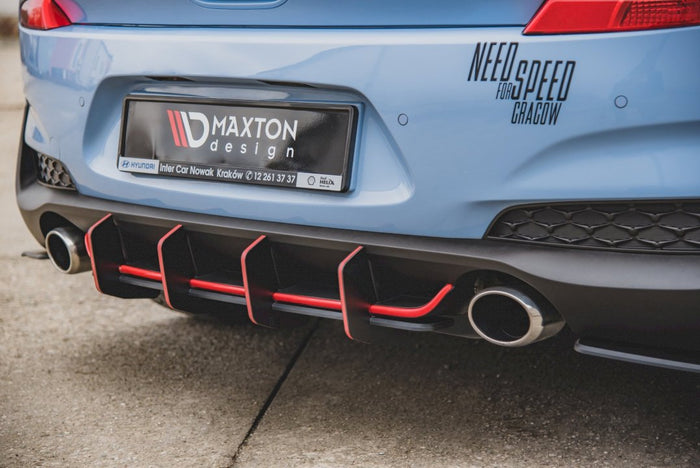 Maxton Design - STREET PRO REAR DIFFUSER V2 HYUNDAI I30 N MK3 HATCHBACK (2017-2020)