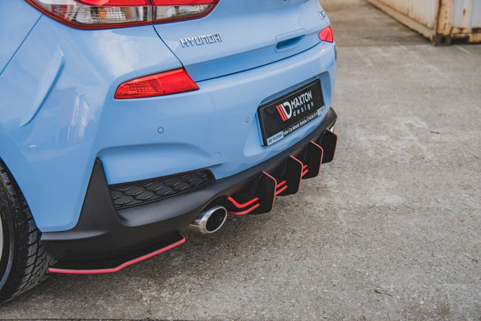Maxton Design - STREET PRO REAR DIFFUSER V2 HYUNDAI I30 N MK3 HATCHBACK (2017-2020)