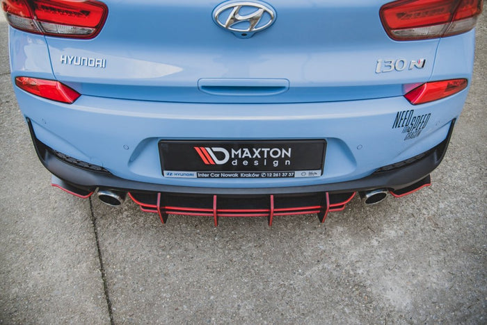 Maxton Design - STREET PRO REAR DIFFUSER V2 HYUNDAI I30 N MK3 HATCHBACK (2017-2020)