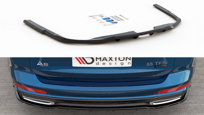 Maxton Design - CENTRAL REAR SPLITTER (W/ VERTICAL BARS) A6 S-LINE C8 AVANT (2019-)