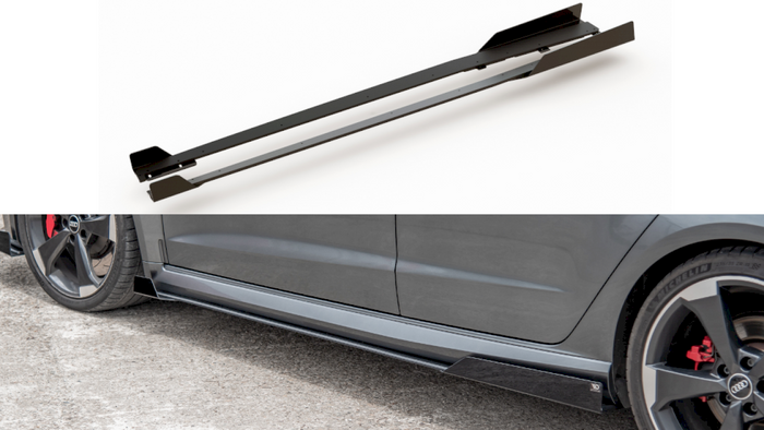 Maxton Design - STREET PRO SIDE SKIRT SPLITTERS (+FLAPS) AUDI RS3 8V SPORTBACK (2015-2016)