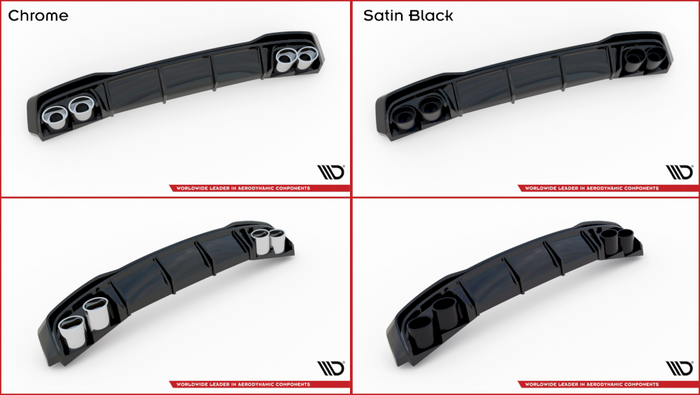 Maxton Design - Rear Valance + Exhaust Ends Imitation Audi A3 S-Line Sportback 8Y