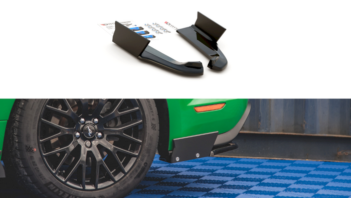 Maxton Design - REAR SIDE SPLITTERS V.1 + FLAPS FORD MUSTANG GT MK6 FACELIFT