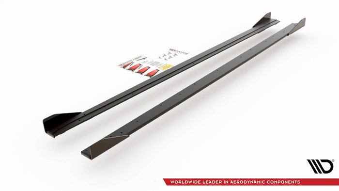 Maxton Design - STREET PRO SIDE SKIRTS DIFFUSERS (+FLAPS) VW POLO GTI MK6 (2017-)