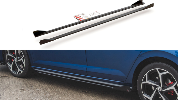 Maxton Design - STREET PRO SIDE SKIRTS DIFFUSERS (+FLAPS) VW POLO GTI MK6 (2017-)