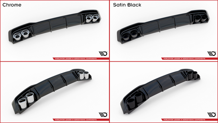 Maxton Design - REAR VALANCE + EXHAUST ENDS IMITATION AUDI S6 / A6 S-LINE C8