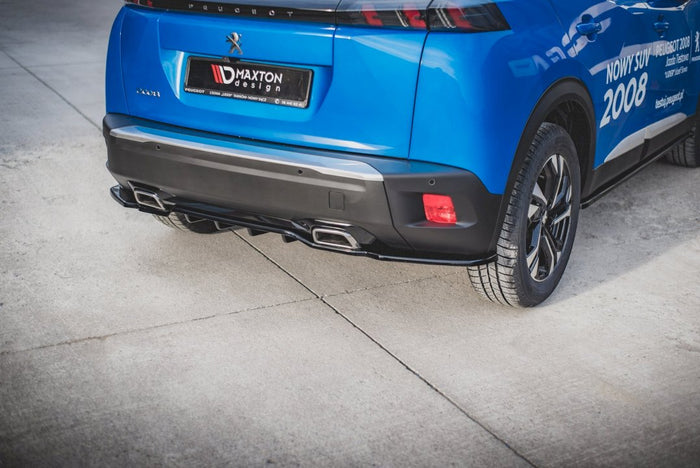Maxton Design - CENTRAL REAR SPLITTER (W/ VERTICAL BARS) PEUGEOT 2008 MK2 (2019-2023)