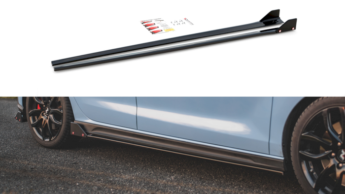 Maxton Design - SIDE SKIRTS DIFFUSERS V.5 + FLAPS HYUNDAI I30 N MK3 / MK3 FL HATCHBACK / FASTBACK
