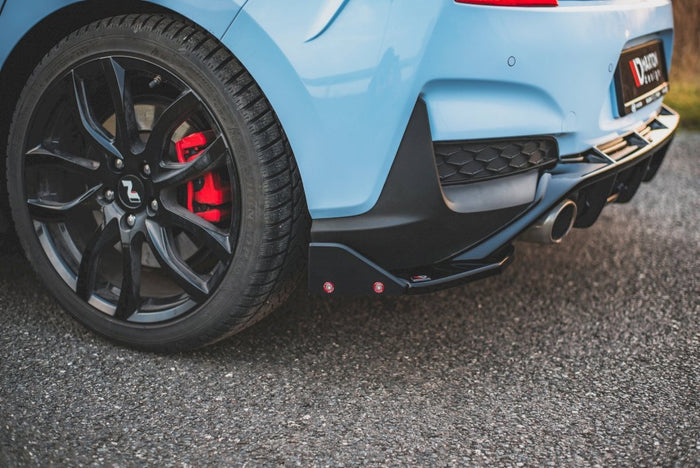 Maxton Design - REAR SIDE SPLITTERS V.7 + FLAPS HYUNDAI I30 N MK3 HATCHBACK