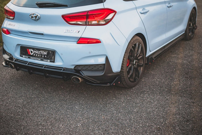 Maxton Design - REAR SIDE SPLITTERS V.7 + FLAPS HYUNDAI I30 N MK3 HATCHBACK