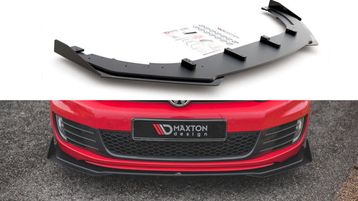 Maxton Design - STREET PRO FRONT SPLITTER V3 (+FLAPS) VW GOLF GTI MK6 (2008-2012)