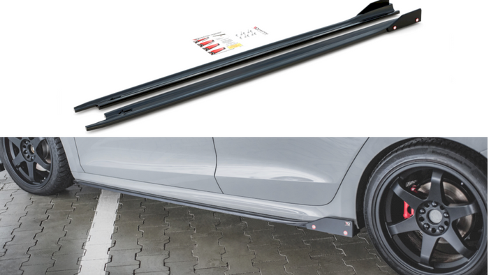 Maxton Design - SIDE SKIRTS DIFFUSERS V.2 + FLAPS SKODA OCTAVIA RS MK4