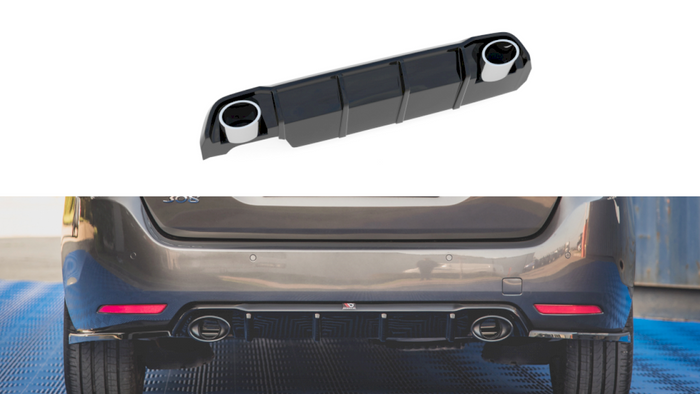 Maxton Design - REAR VALANCE + EXHAUST ENDS IMITATION PEUGEOT 308 SW MK2 FACELIFT (2017-2021)