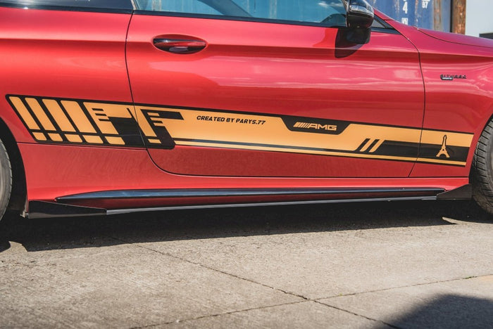 Maxton Design - Street PRO Side Skirts Diffusers + Flaps Mercedes-AMG C43 / AMG-Line Coupe C205