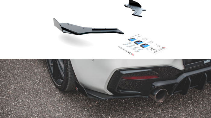 Maxton Design - STREET PRO DURABILITY REAR SIDE SPLITTERS V3 (+FLAPS) BMW 1 F20 M-PACK FACELIFT / M140I (2015-2019)