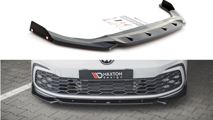 Maxton Design - FRONT SPLITTER V.2 + FLAPS VOLKSWAGEN GOLF GTI / GTE / R-LINE MK8