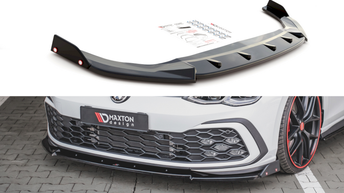 Maxton Design - FRONT SPLITTER V.3 + FLAPS VOLKSWAGEN GOLF GTI / GTE / R-LINE MK8